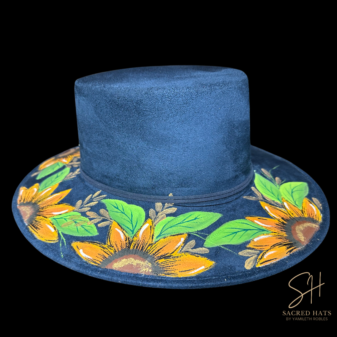 Navy Blue with Sunflowers