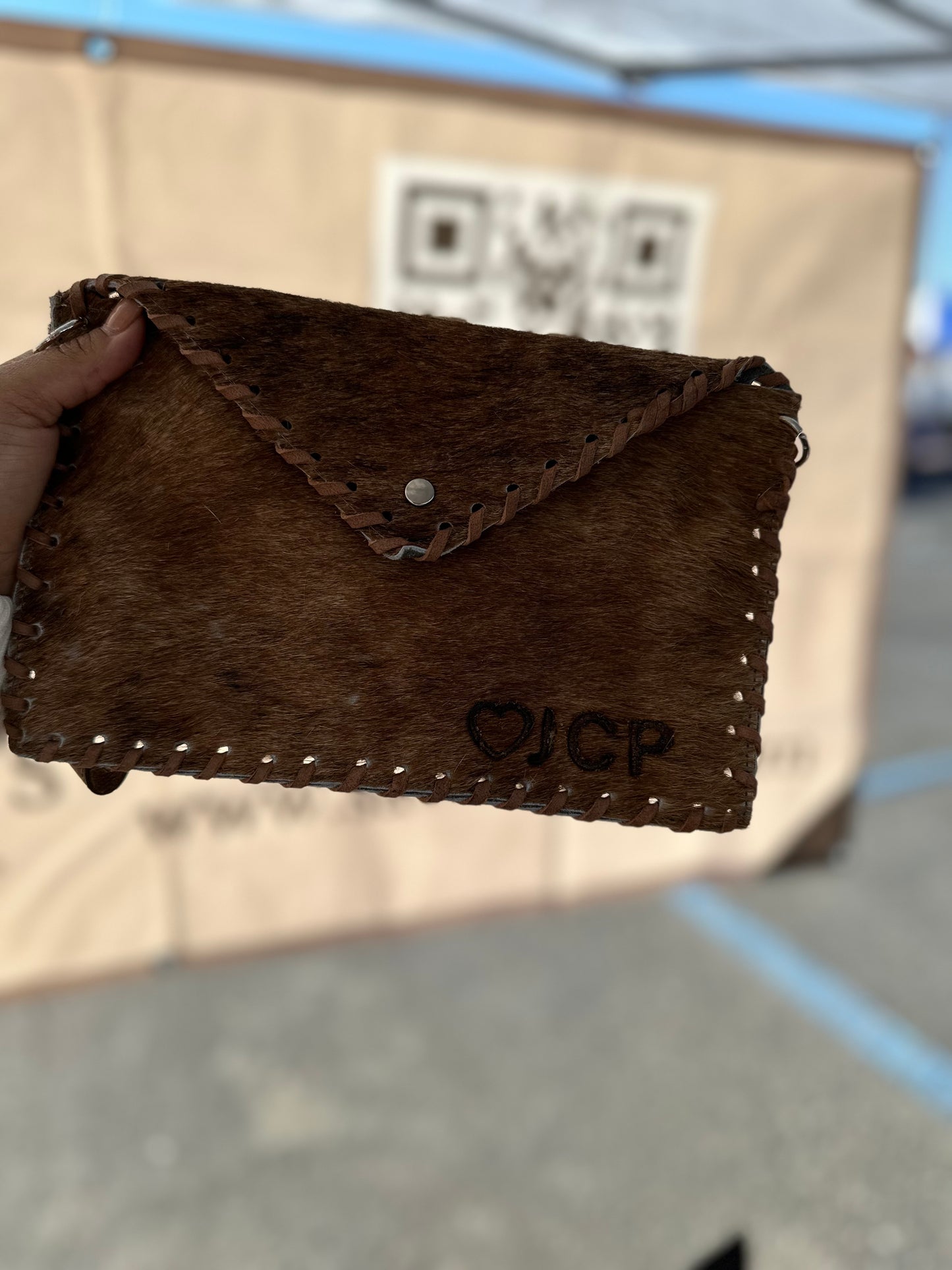 Cowhide Wristlet